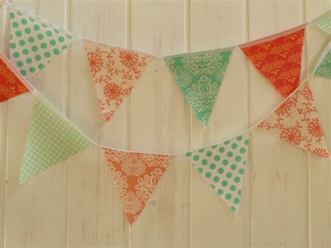 Coral And Mint Bunting Banner