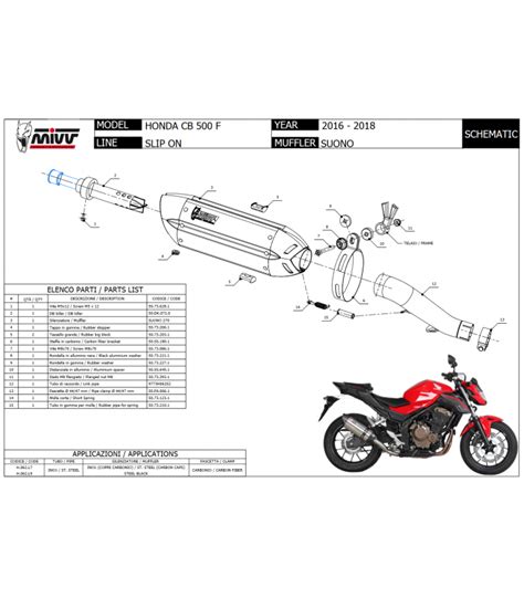 Mivv Honda Cb 500 F 16 2018 Terminale Di Scarico Moto Marmitta Suono