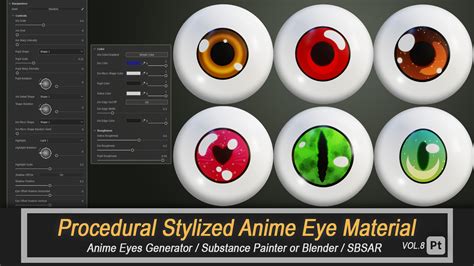 Artstation Procedural Stylized Anime Eye Material And Texture Sbsar