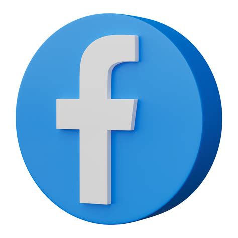 D Render Facebook Logo Icon Isolated On Transparent Background