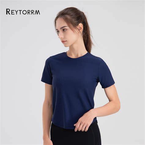 Jual Reytorrm Kaos Olahraga Wanita Lengan Pendek Gym Yoga T ShirtDX006