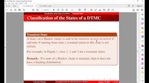 Transient State Ergodic Markov Chains Aperiodic Periodic States