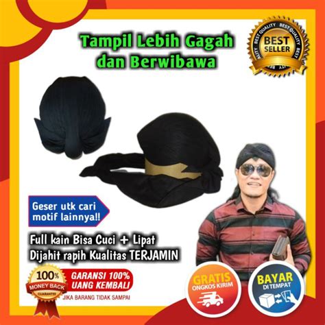 Jual Blankon Jogja Hitam Polos Alusan Blangkon Jogja Belangkon Blankon