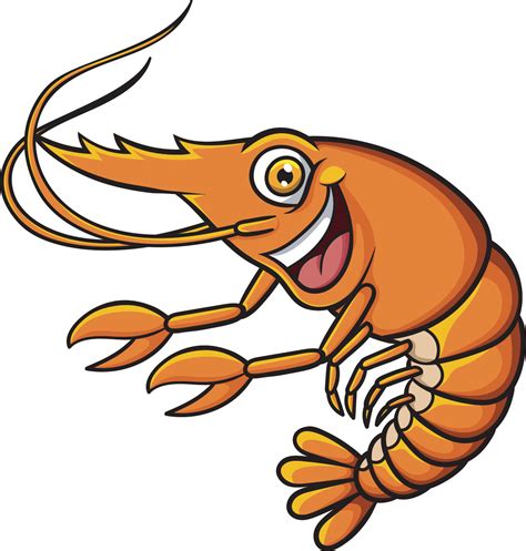 Cute shrimp cartoon on white background 20004518 Vector Art at Vecteezy