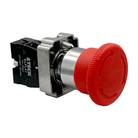 Pulsador De Emergencia Tipo Hongo C Retencion 40mm Base 22mm Rojo