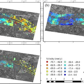 Comparison Of Los Deformation Rates From The Three Datasets A