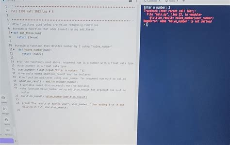 Solved Enter A Number Traceback Most Recent Call Last Chegg