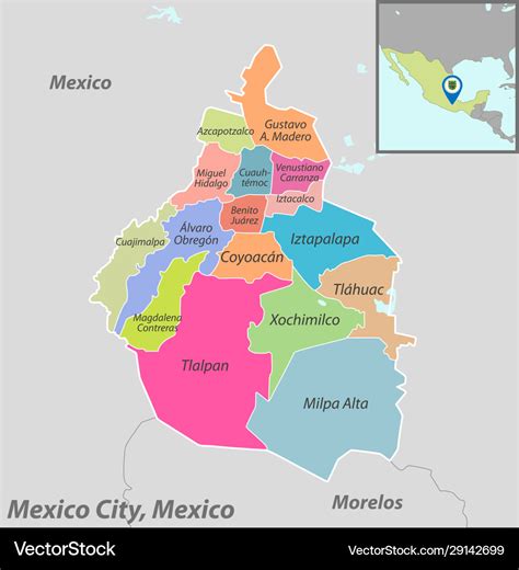 Map mexico city mexico Royalty Free Vector Image