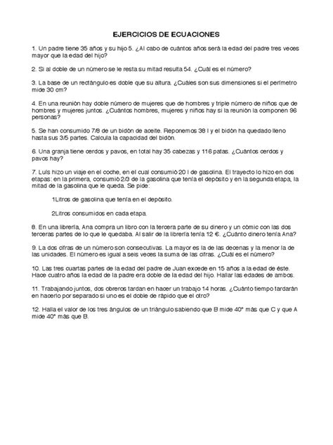 Pdf Ejercicios Matematicas Ecuaciones Ero Bachillerato Dokumen Tips