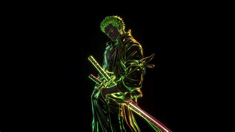 Roronoa Zoro Wallpaper K Neon Art Amoled