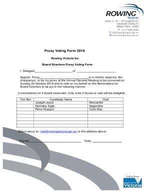 Fillable Online Proxy Form For Voting Members Only Fsa Board Of