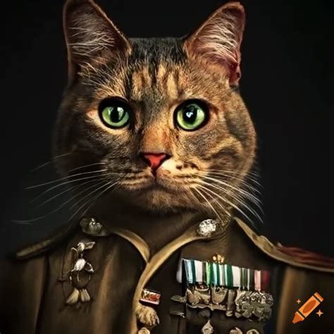 Military General Cat On Craiyon