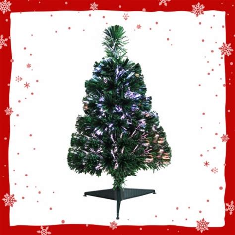 Gymax 2 FT Pre Lit Artificial Tabletop Christmas Tree Fiber Optic Mini