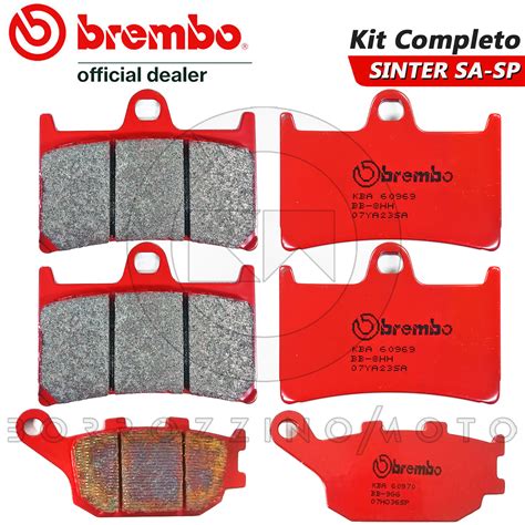 KIT PASTICCHE FRENO BREMBO ROSSE ANTERIORI POSTERIORI PER YAMAHA YZF