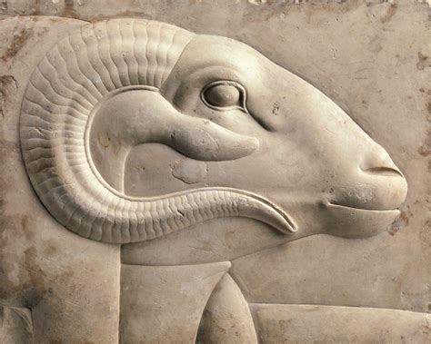 Head Of A Ram Headed God Egypt Ptolemaic Period 40030 BC