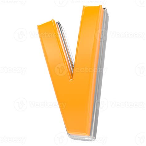 V Letter 3d Render 47393171 Png