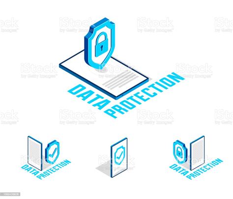 Electronic Data Protection And Cyber Security Vector Isometric