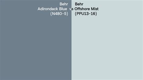 Behr Adirondack Blue Vs Offshore Mist Side By Side Comparison