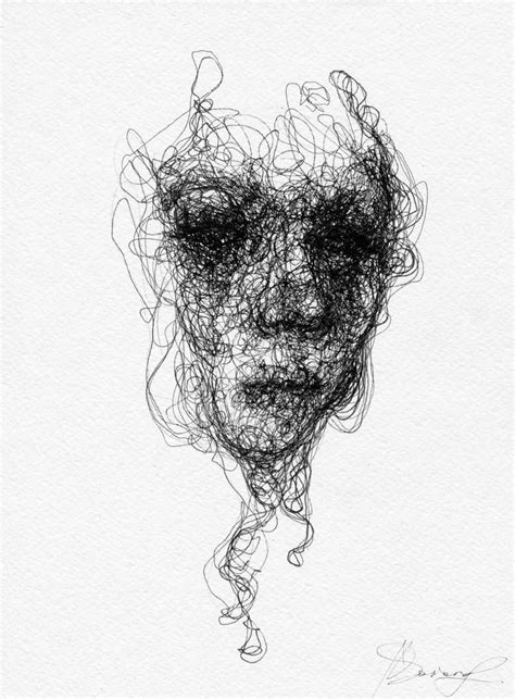 Mess Drawing Abstract Face Art Black And White Art Drawing Black