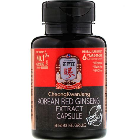 Cheong Kwan Jang Korean Red Ginseng Extract 60 Soft Gel Capsules IHerb