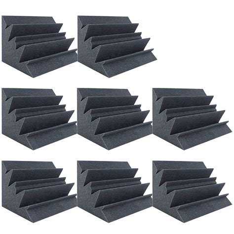 DEKIRU 8 Pack Acoustic Foam Bass Traps Corner Block 12" X 7" X 7 ...