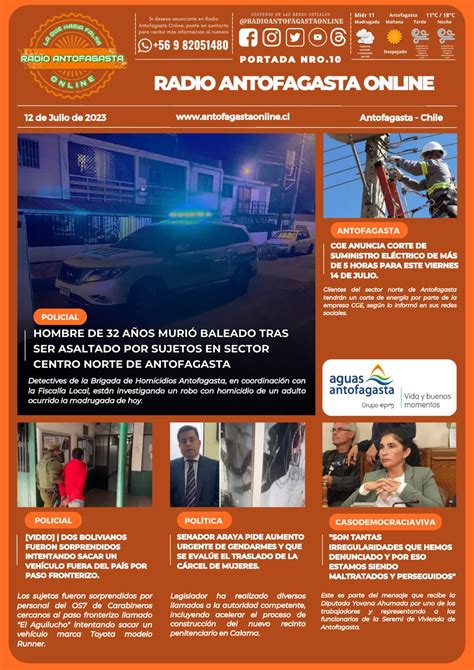 Radio Antofagasta Online on Twitter Portada BUENOS DÍAS Estos