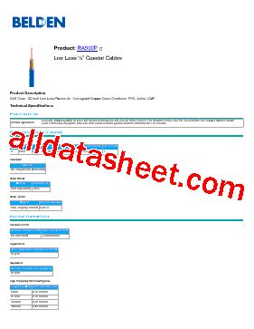 RA500P Datasheet PDF Belden Inc