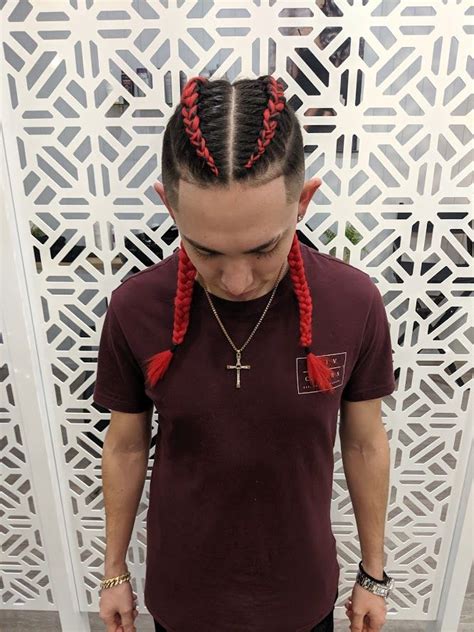 Red Dutch Braids For Guys Dutch Braid Long Hair Styles Men Braided