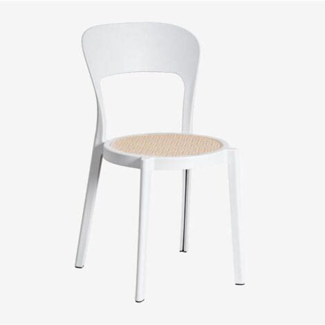 Pack de 4 chaises de salle à manger empilables Odilia SKLUM Blanc Gardenia