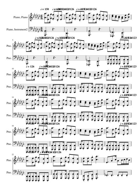 Ngahhh Sheet Music For Piano Piano Duo