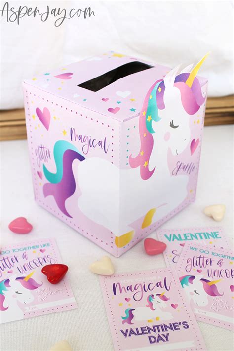 An Enchanting Unicorn Valentines Box Idea Free Printable Easy