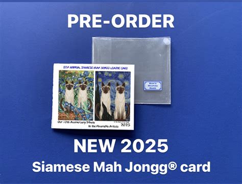 Large Siamese Mah Jongg Card With Sleeve Mah S Helping Hand