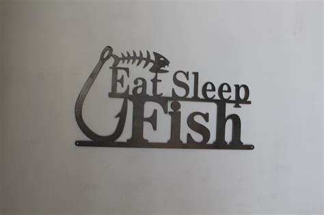 Eat Sleep Fish Repeat | Aussie Made Metal Art