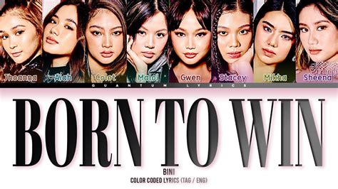 Bini Born To Win Color Coded Lyrics Tag Eng Youtube