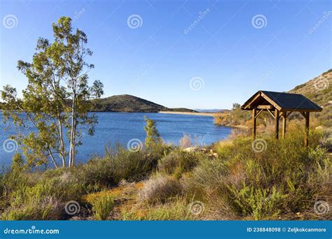 Lake Poway Picnic Area with Scenic View Sunny Day Stock Photo - Image ...