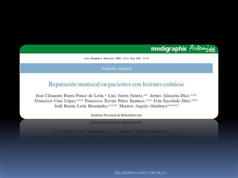 Lesiones Meniscales Ppt Descarga Gratuita