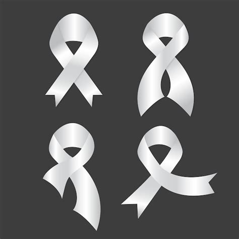 Premium Vector | White ribbon symbol vector collection