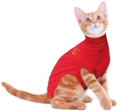 MPS Medical Pet Shirt Cat Surgery Recovery Suit Red XXXX Small