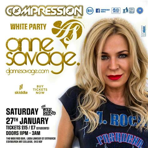 Compression Anne Savage Returns The Wee Red Bar Edinburgh Sat 27th