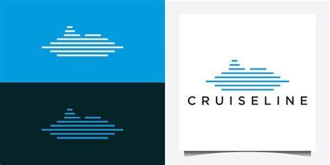 Premium Vector | Ship logo with abstract concept and line design for shipping