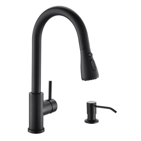 Kicimpro Black Kitchen Sink Faucet With Soap Dispenser 3 Modes Black Kitchen Faucet With Pull