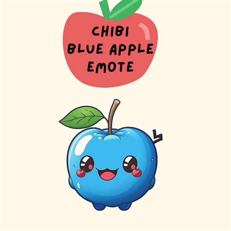 Chibi Blue Apple Emotes Twitch Discord Kick Streamer Emoji Stream