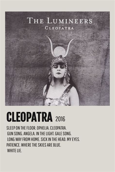 the lumineers cleopatra minimalist album poster in 2022 | Music poster ...