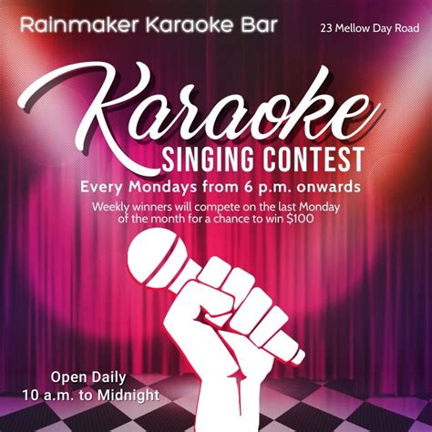 Karaoke Singing Contest Flyer With Hand Holding Microphone