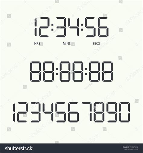 Digital Clock Numbers Vector Illustration Stock Vector (Royalty Free ...