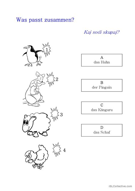 Lernstationen Tiere allgemeine Deutsch DAF Arbeitsblätter pdf doc