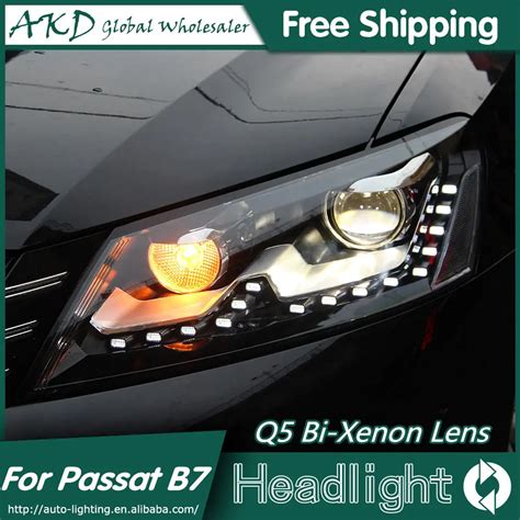 Akd Car Styling For Vw Passat B7 Headlights 2012 2015 Us Version Led Headlight Drl Bi Xenon Lens