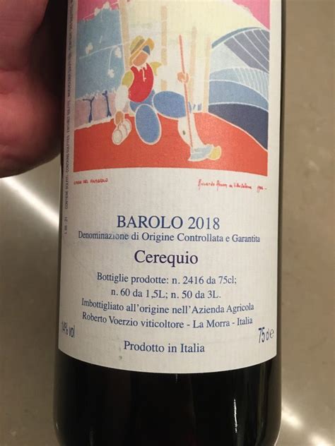 2018 Roberto Voerzio Barolo Cerequio Italy Piedmont Langhe Barolo