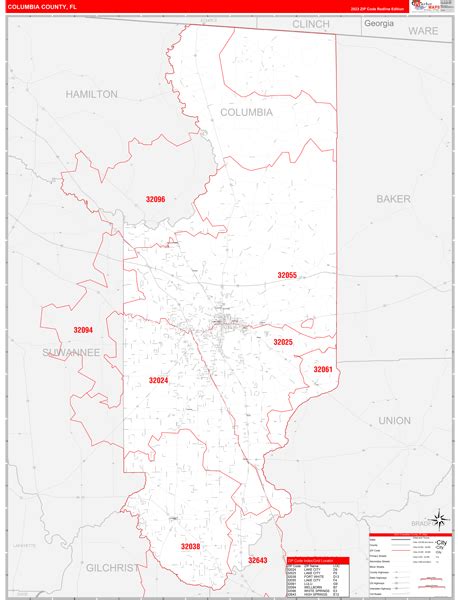 Wall Maps of Columbia County Florida - marketmaps.com