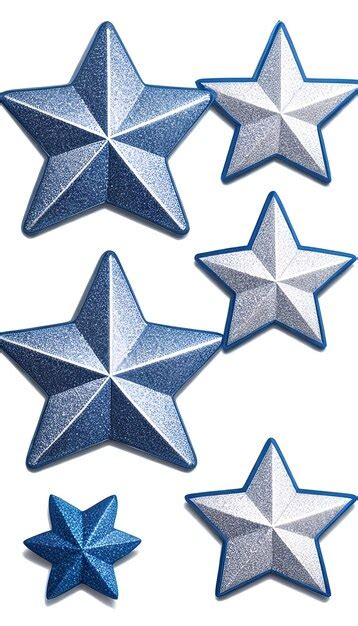 Premium Photo Star Shape Set For Decoration Isolated On White Background